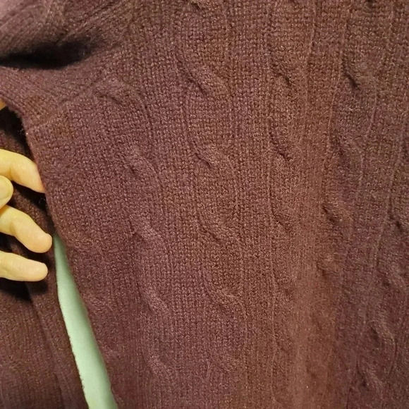 Ralph Lauren Cable-Knit Cashmere Sweater - plum - Picture 6 of 8